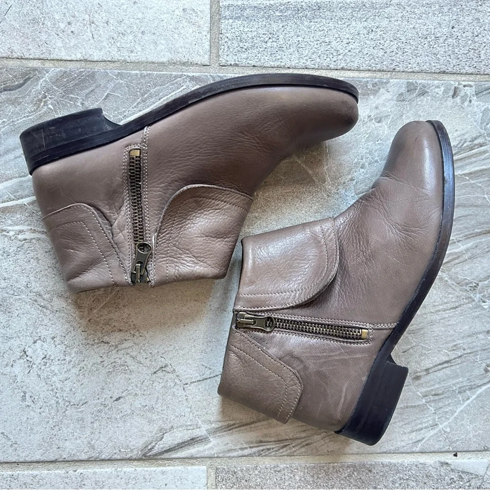 Jacadi Paris Girl Brown Leather Ankle Boots, Size 35 EU/US 3.5